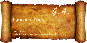 Gyurana Anna névjegykártya
