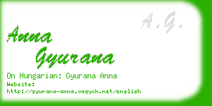 anna gyurana business card